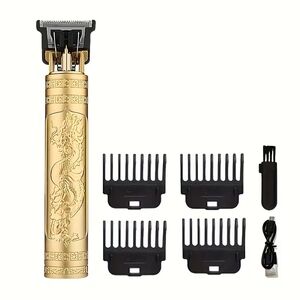 Gold Electric Hair Trimmer with Attachments